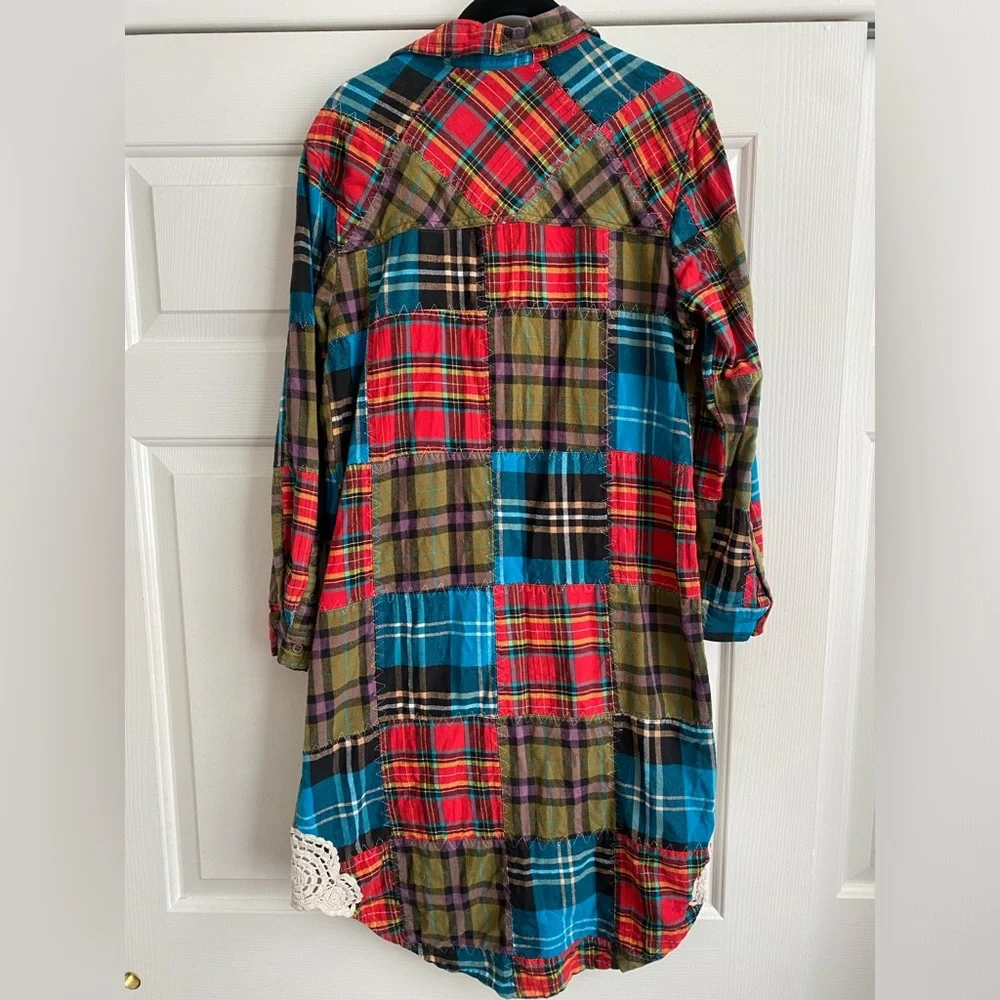 Soft Surroundings Plaid Patchwork Popover Dress Size Small - Picture 4 of 7
